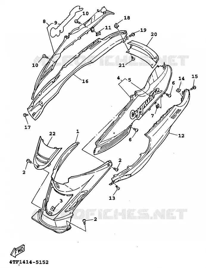 COUVERCLE LATERAL Yamaha SCOOTER 125 1999 XC  XC125
