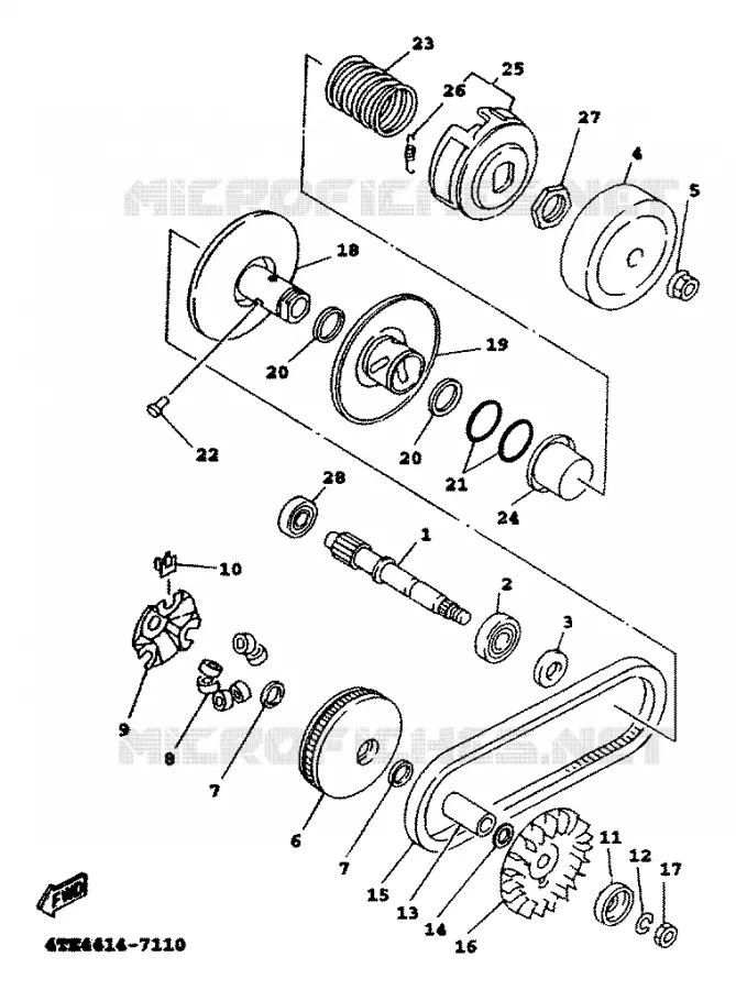 EMBRAYAGE DE DEMARREUR Yamaha SCOOTER 125 2000 FLAME  XC125