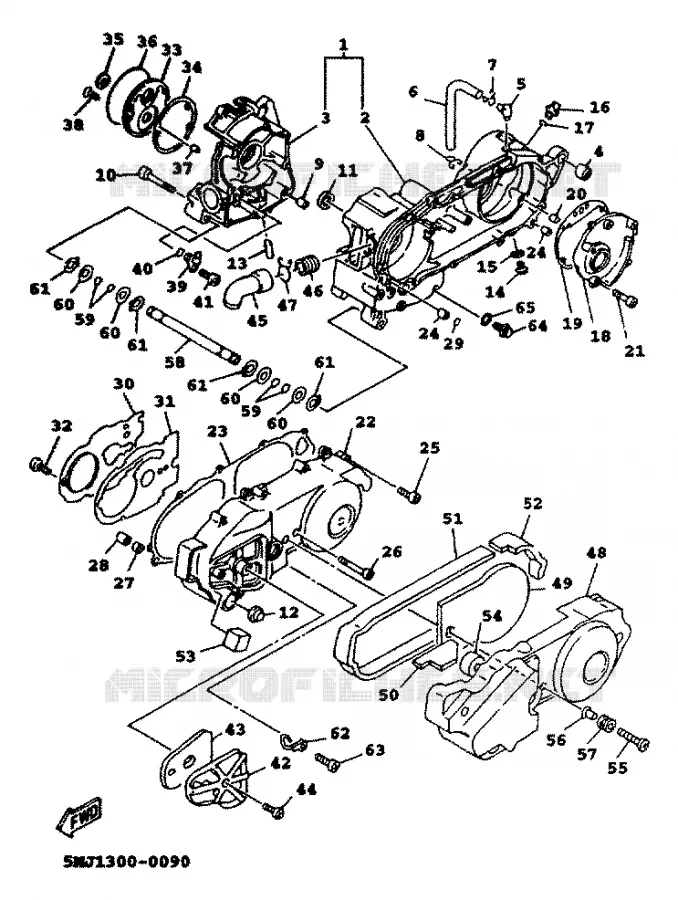 CARTER MOTEUR Yamaha SCOOTER 125 2000 FLAME  XC125