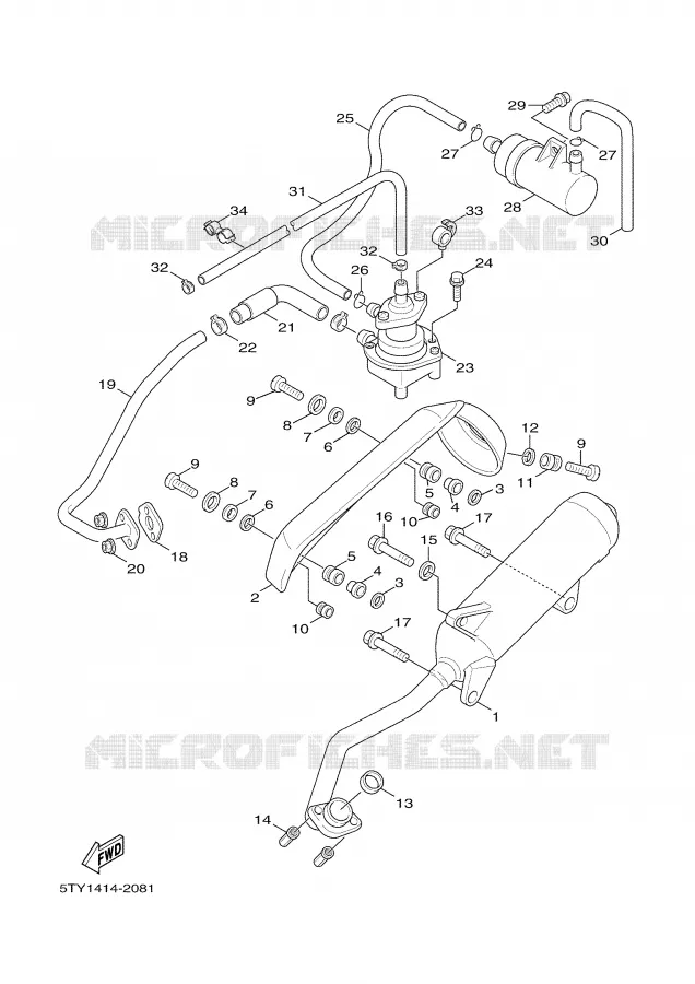 ECHAPPEMENT Yamaha SCOOTER 125 2005 CYGNUS  XC125
