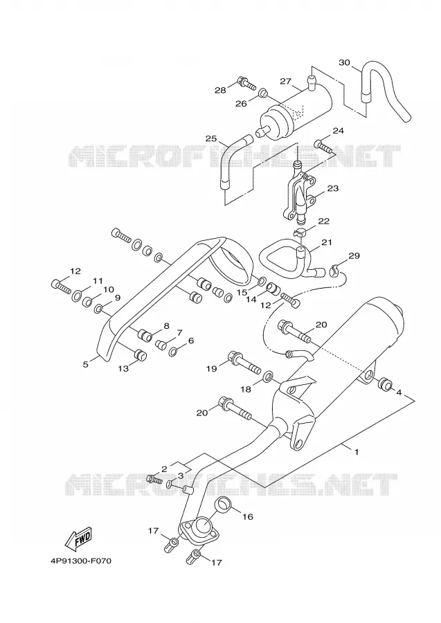 ECHAPPEMENT Yamaha SCOOTER 125 2007 CYGNUS  XC125