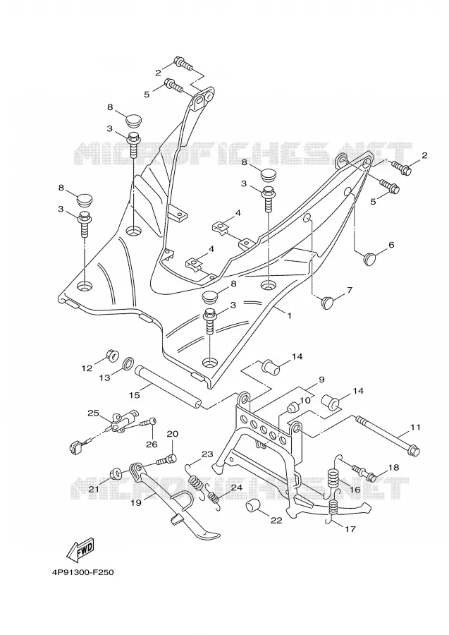SUPPORT / REPOSE PIEDS Yamaha SCOOTER 125 2008 CYGNUS  XC125