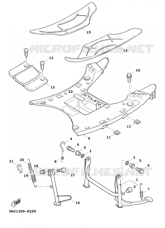 SUPPORT / REPOSE PIEDS Yamaha SCOOTER 125 2001 CYGNUS  XC125F