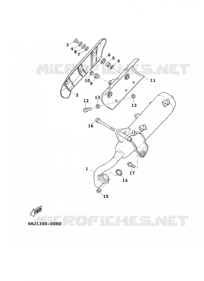 ECHAPPEMENT Yamaha SCOOTER 125 2001 CYGNUS  XC125F