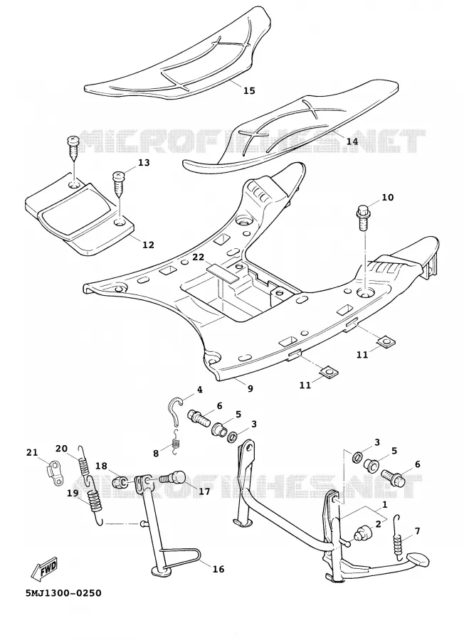 SUPPORT / REPOSE PIEDS Yamaha SCOOTER 125 2001 CYGNUS  XC125F