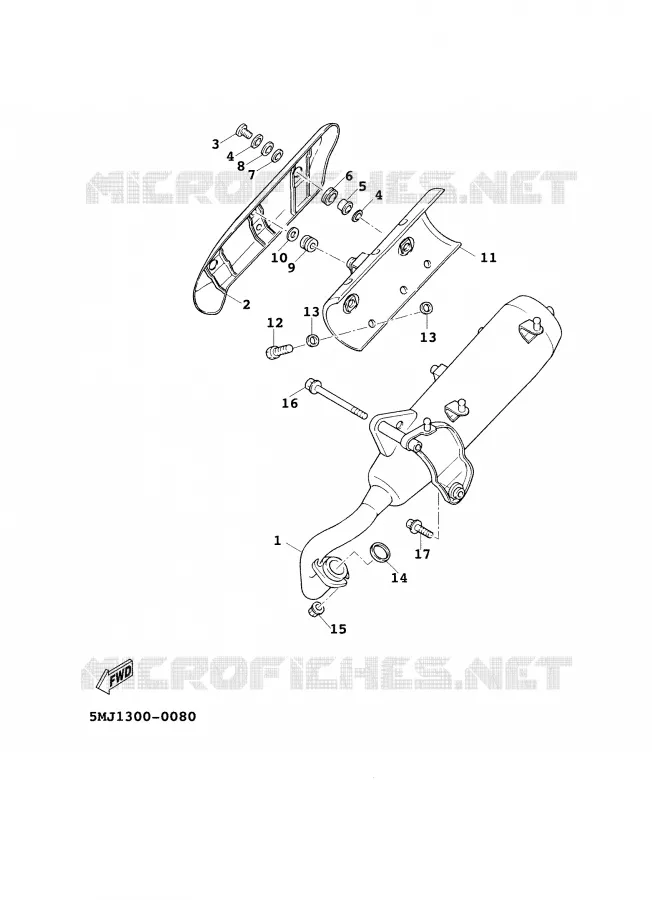 ECHAPPEMENT Yamaha SCOOTER 125 2001 CYGNUS  XC125F