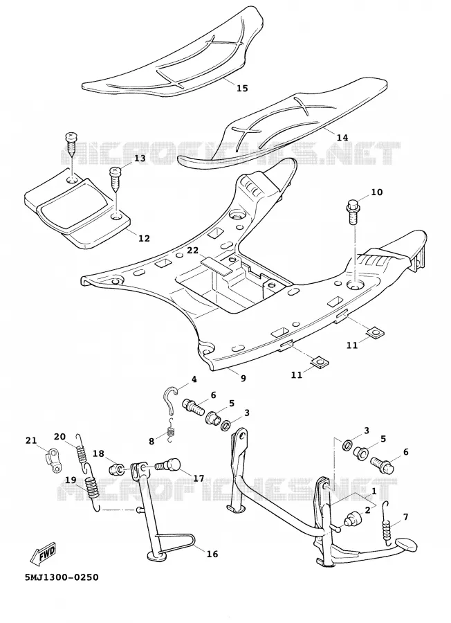 SUPPORT / REPOSE PIEDS Yamaha SCOOTER 125 2001 CYGNUS  XC125F