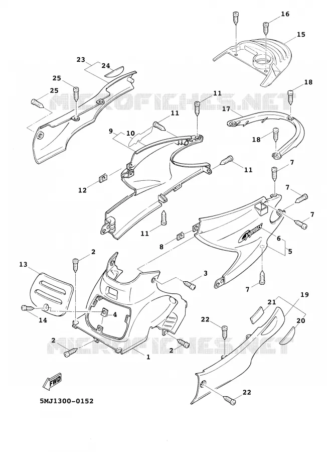 COUVERCLE LATERAL Yamaha SCOOTER 125 2001 CYGNUS  XC125F