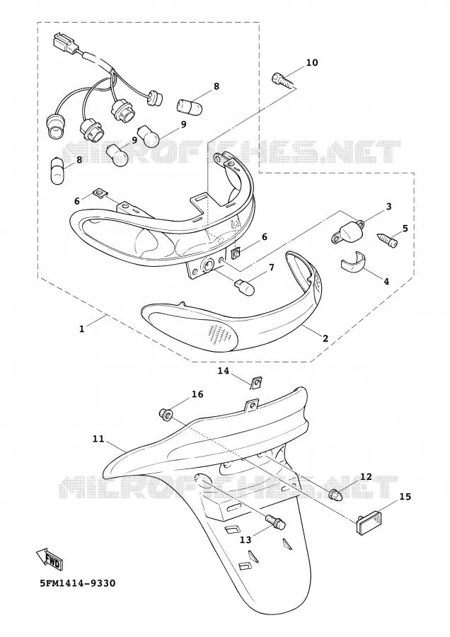 FEU ARRIERE Yamaha SCOOTER 125 2000 CYGNUS  XC125FC
