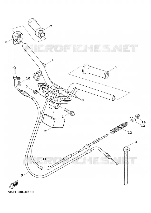 GUIDON ET CABLES Yamaha SCOOTER 125 2000 CYGNUS  XC125FI