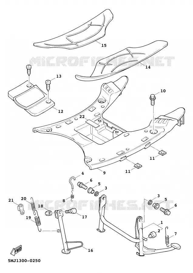 SUPPORT / REPOSE PIEDS Yamaha SCOOTER 125 2000 CYGNUS  XC125FI