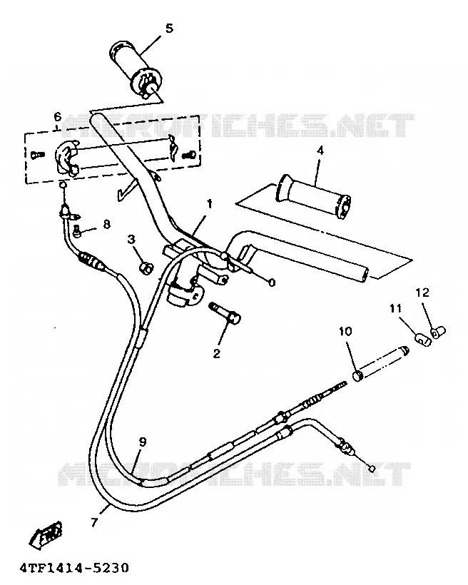 GUIDON ET CABLES Yamaha SCOOTER 125 1997 XC  XC125K