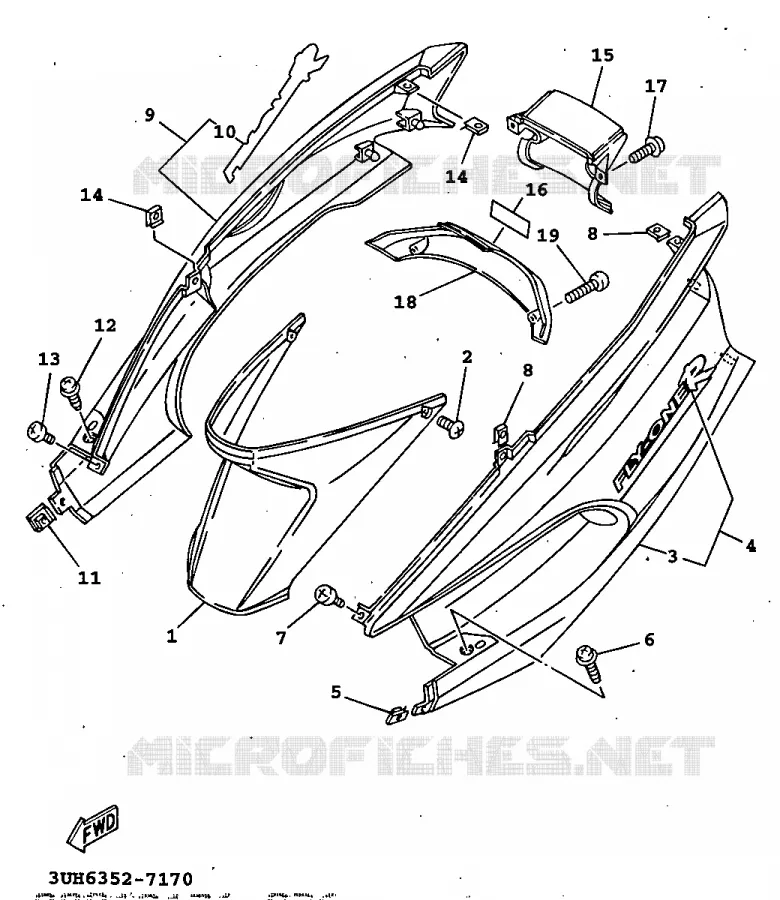 COUVERCLE LATERAL Yamaha SCOOTER 150 1997 FLY ONE  XC150E
