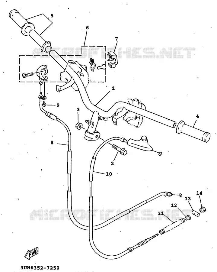 GUIDON ET CABLES Yamaha SCOOTER 150 1997 FLY ONE  XC150E