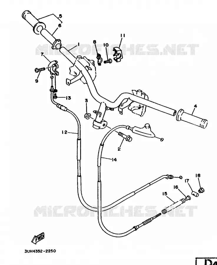 GUIDON ET CABLES Yamaha SCOOTER 150 1997 XC  XC150I