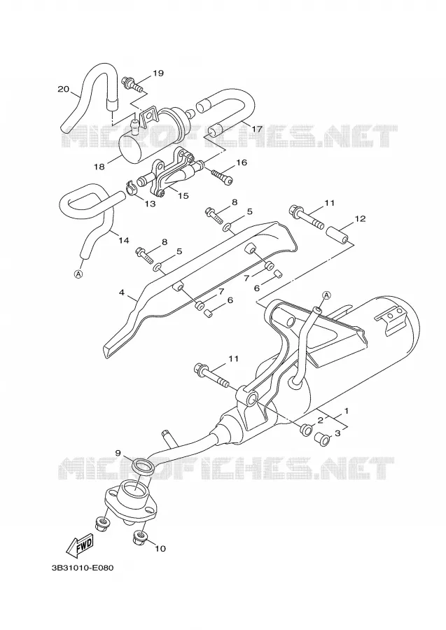 ECHAPPEMENT Yamaha SCOOTER 50 2007 GIGGLE  XF50