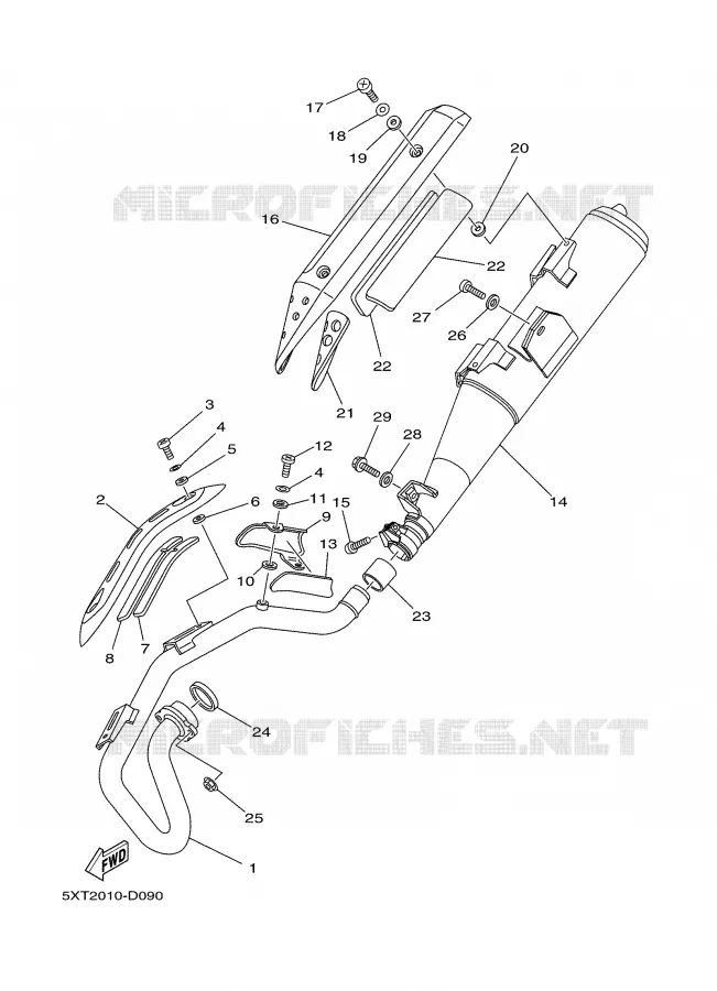 ECHAPPEMENT Yamaha MOTO 250 2005 TRICKER  XG250