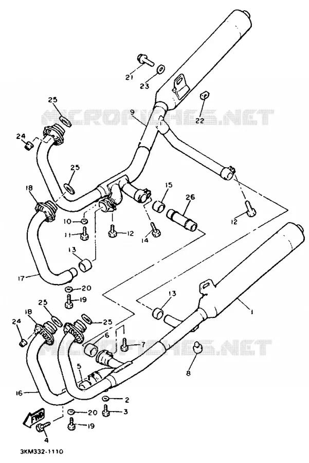 ECHAPPEMENT Yamaha MOTO 600 1991 XJ  XJ600