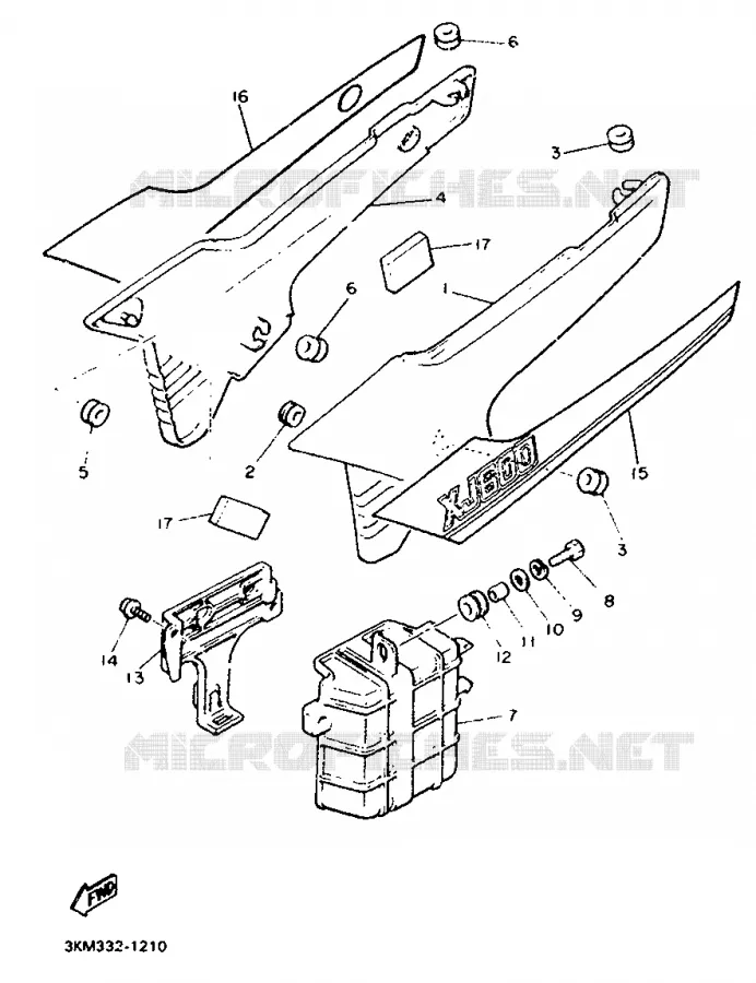 COUVERCLE LATERAL Yamaha MOTO 600 1991 XJ  XJ600H (53KW)