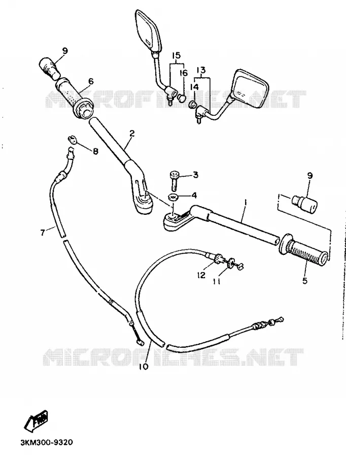 GUIDON ET CABLES Yamaha MOTO 600 1991 XJ  XJ600H (53KW)