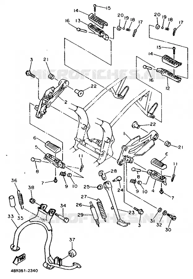 SUPPORT / REPOSE PIEDS Yamaha MOTO 600 1994 XJN  XJ600N