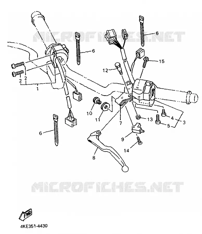 GUIDON ET CABLES Yamaha MOTO 600 1994 XJN  XJ600N