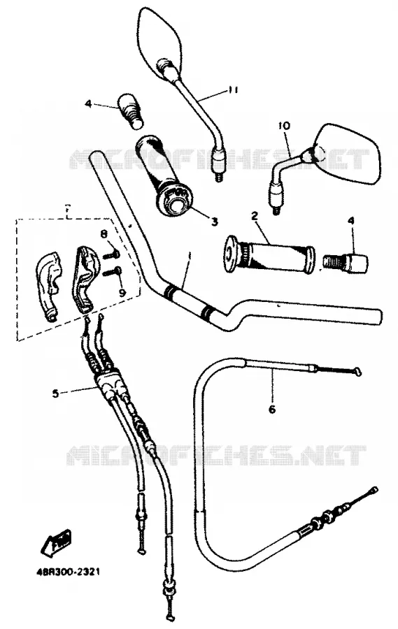 GUIDON ET CABLES Yamaha MOTO 600 1994 XJN  XJ600N