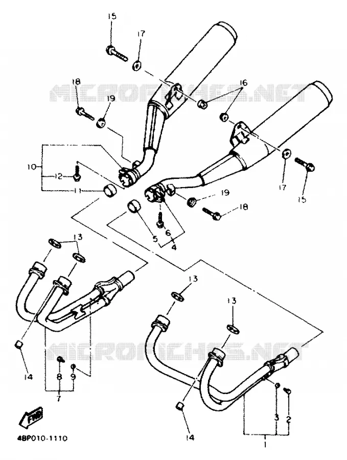 ECHAPPEMENT Yamaha MOTO 600 1994 XJN  XJ600N