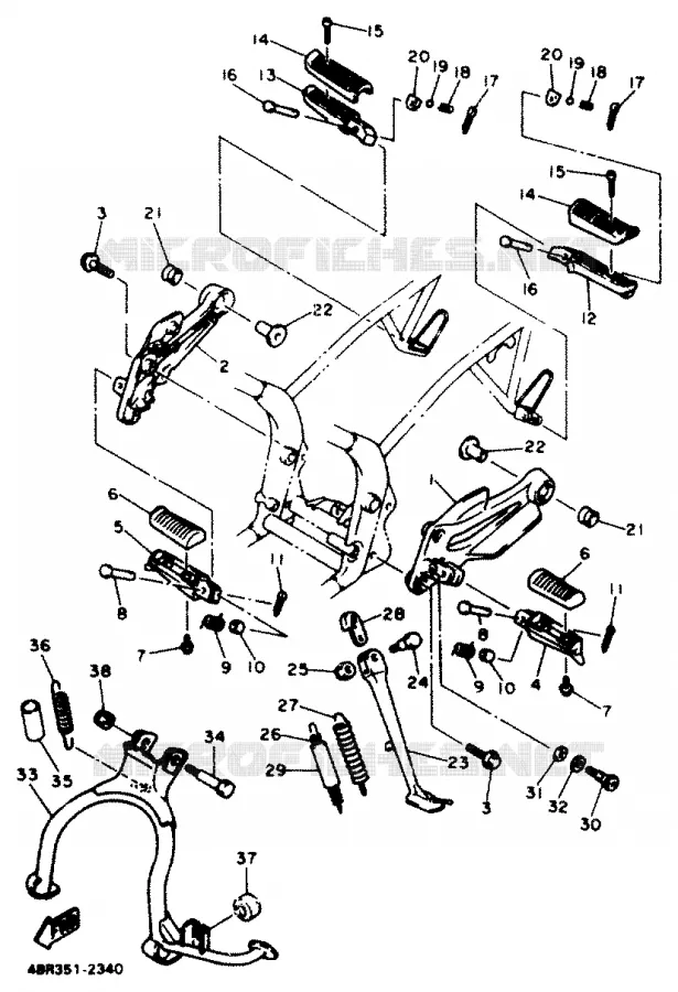 BEQUILLE / REPOSE PIEDS Yamaha MOTO 600 1994 XJN  XJ600N