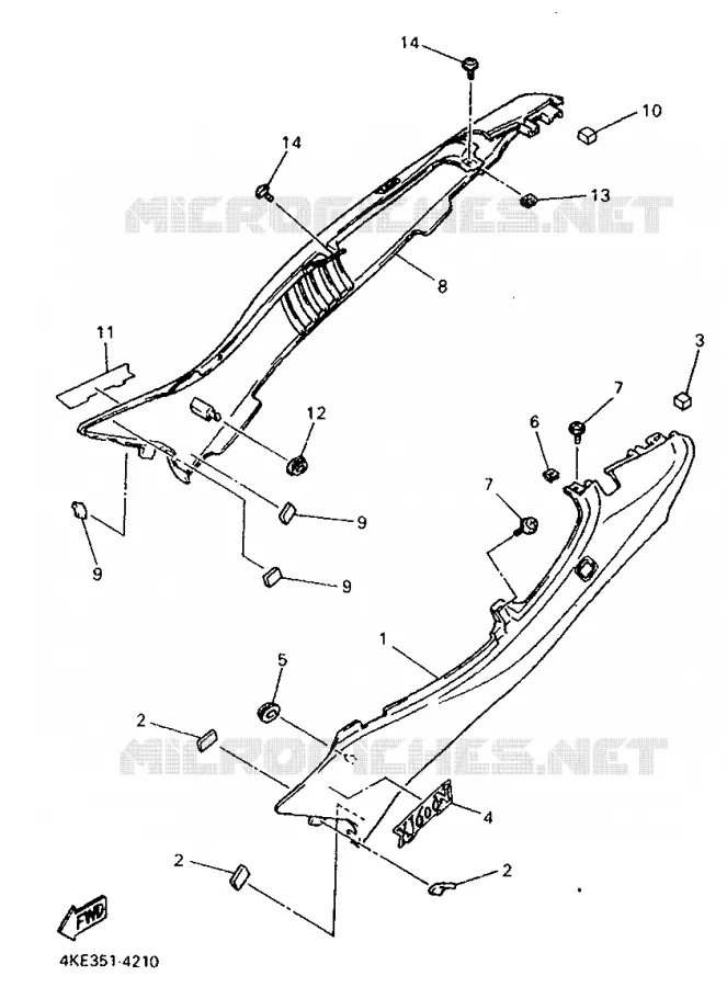 COUVERCLE LATERAL Yamaha MOTO 600 1995 XJN  XJ600N