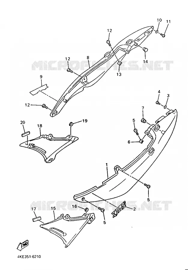 COUVERCLE LATERAL Yamaha MOTO 600 1996 XJN  XJ600N