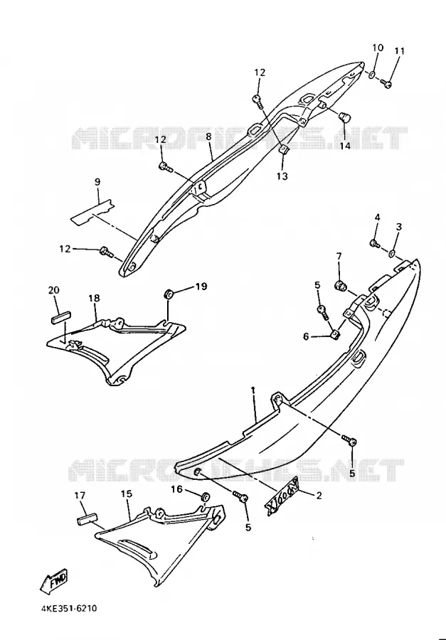 COUVERCLE LATERAL Yamaha MOTO 600 1999 XJN  XJ600N