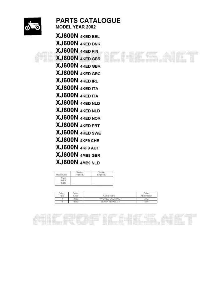 * CATALOG PREFACE * Yamaha MOTO 600 2002 XJN  XJ600N