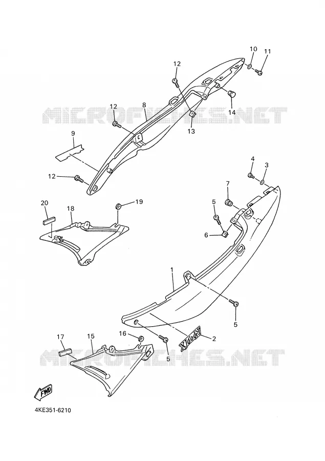 COUVERCLE LATERAL Yamaha MOTO 600 2002 XJN  XJ600N