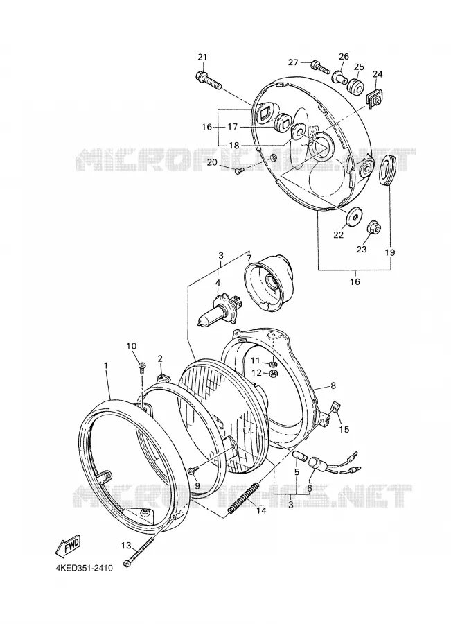 PHARE  Yamaha MOTO 600 2002 XJN  XJ600N