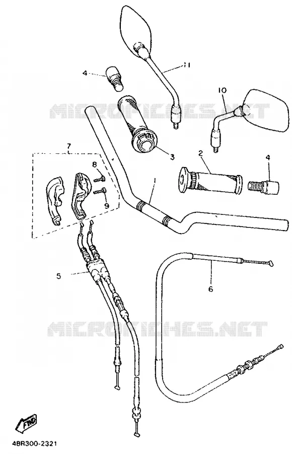GUIDON ET CABLES Yamaha MOTO 600 1994 XJN  XJ600N (25.1KW)