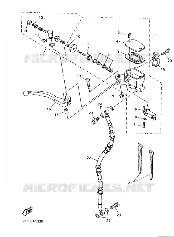 MAITRE CYLINDRE AVANT Yamaha MOTO 600 1995 XJN  XJ600N (37KW)