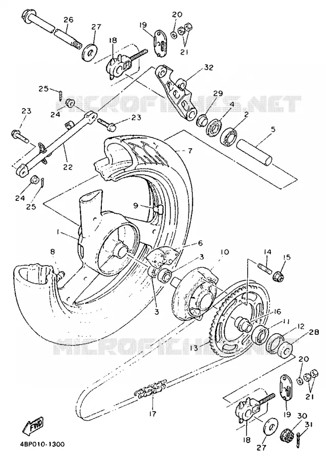 ROUE ARRIERE Yamaha MOTO 600 1992 XJS DIVERSION  XJ600S