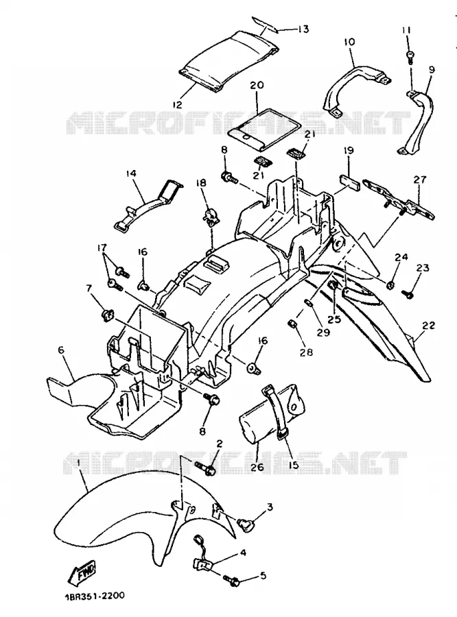 GARDE BOUE Yamaha MOTO 600 1992 XJS DIVERSION  XJ600S