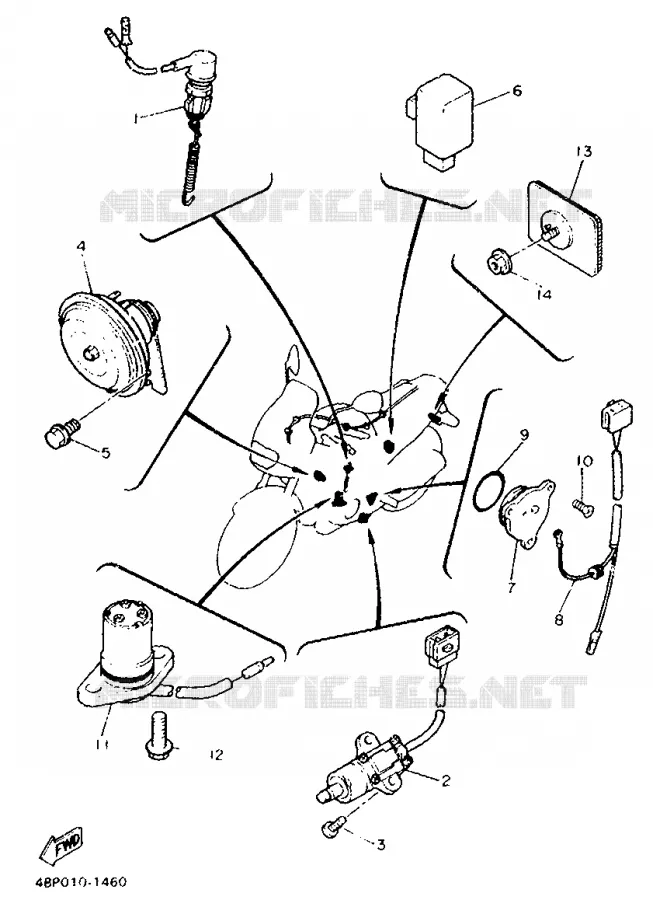 PARTIE ELECTRIQUE 2 Yamaha MOTO 600 1992 XJS DIVERSION  XJ600S