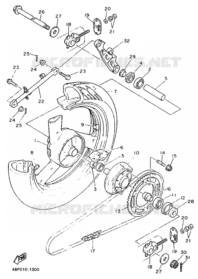 ROUE ARRIERE Yamaha MOTO 600 1992 XJS DIVERSION  XJ600S