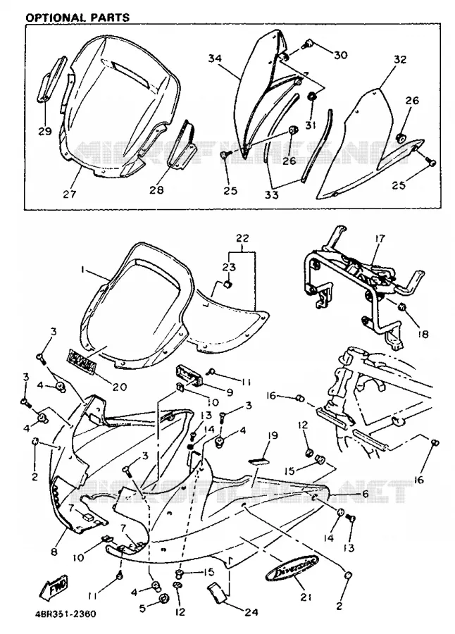 CARENAGES 1  Yamaha MOTO 600 1992 XJS DIVERSION  XJ600S