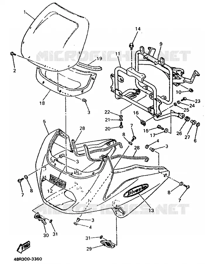 CARENAGES 1  Yamaha MOTO 600 1993 XJS DIVERSION  XJ600S