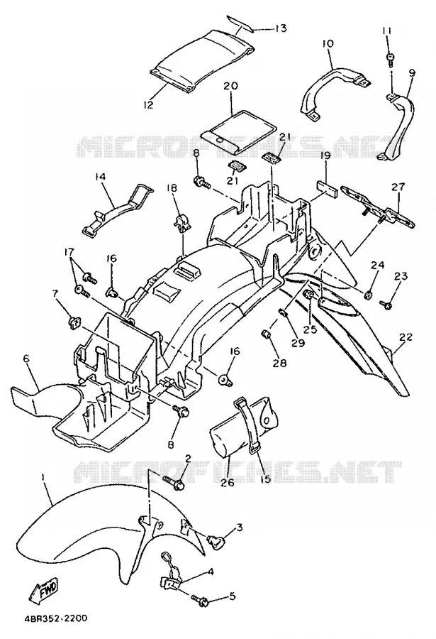 GARDE BOUE Yamaha MOTO 600 1993 XJS DIVERSION  XJ600S