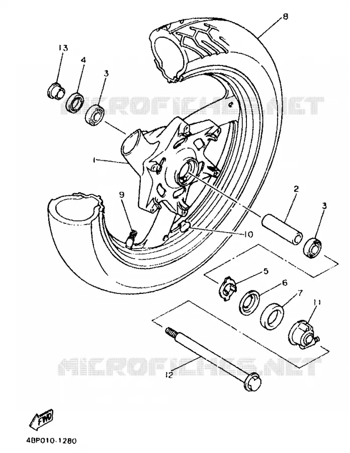 ROUE AVANT Yamaha MOTO 600 1993 XJS DIVERSION  XJ600S