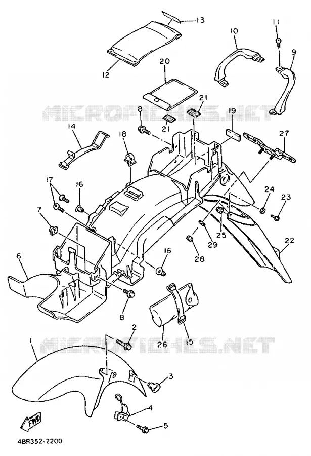 GARDE BOUE Yamaha MOTO 600 1993 XJS DIVERSION  XJ600S