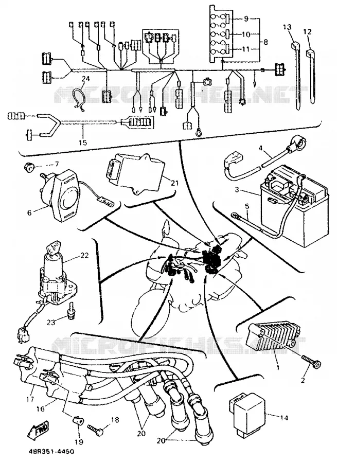 PARTIE ELECTRIQUE 1 Yamaha MOTO 600 1994 XJS DIVERSION  XJ600S