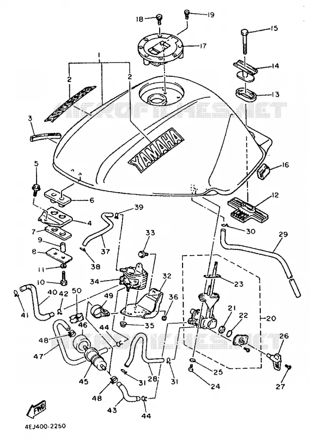RESERVOIR A ESSENCE Yamaha MOTO 600 1994 XJS DIVERSION  XJ600S