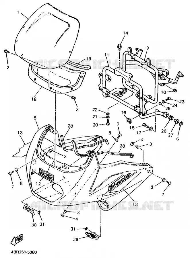 CARENAGES 1  Yamaha MOTO 600 1995 XJS DIVERSION  XJ600S
