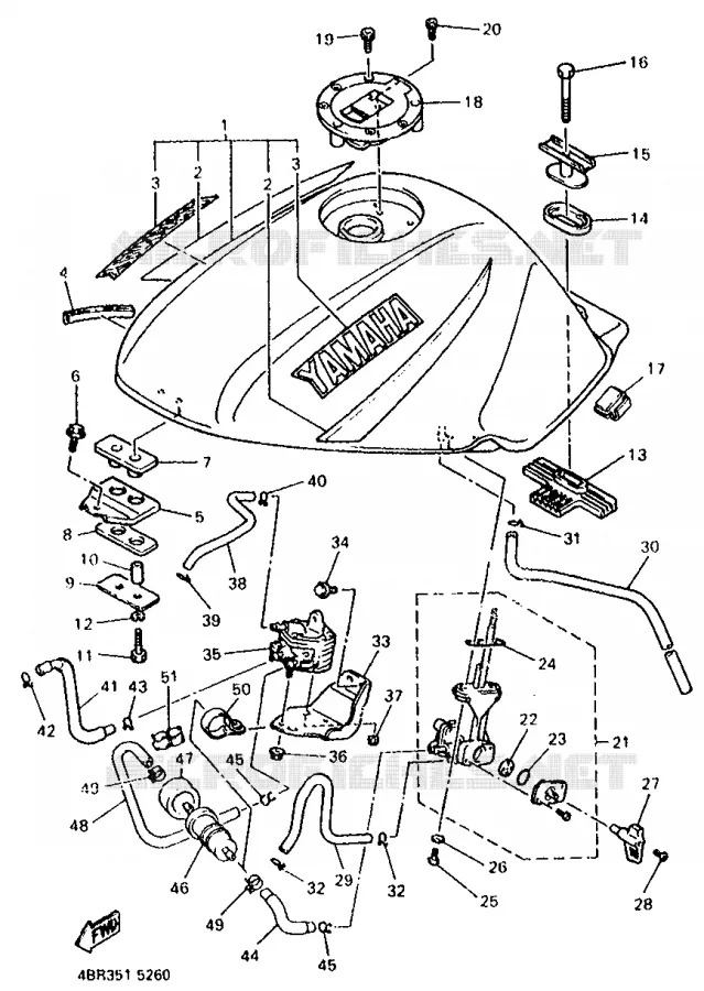 RESERVOIR A ESSENCE Yamaha MOTO 600 1995 XJS DIVERSION  XJ600S